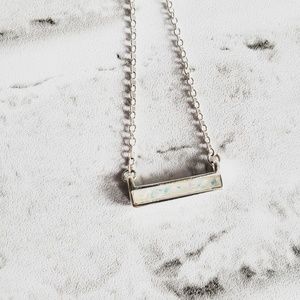 🌷The2Bandits Opalite athens silver bar necklace